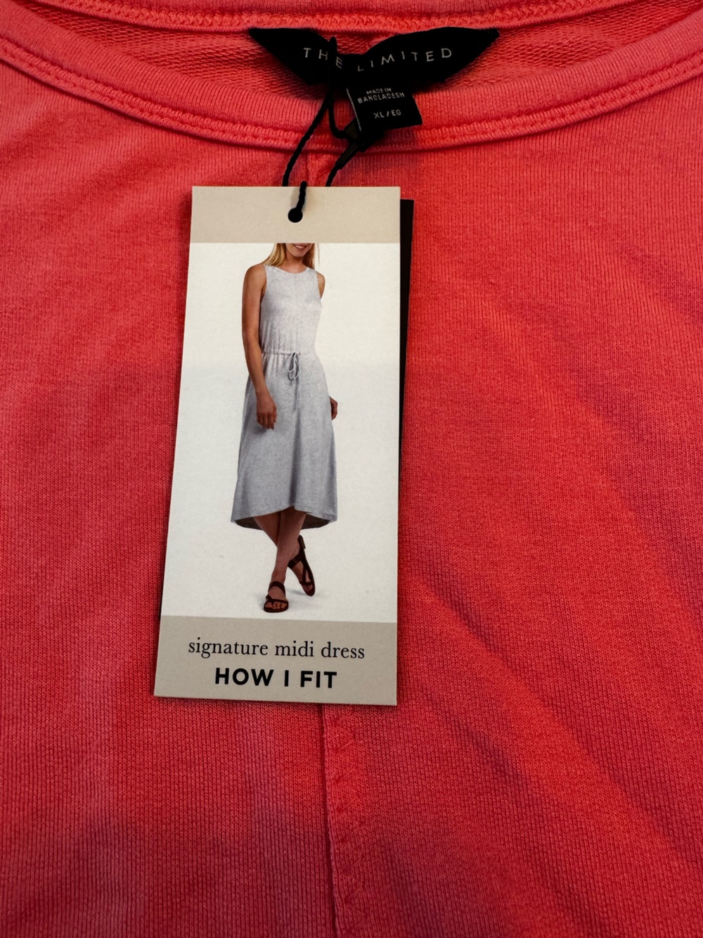 The Limited Coral-Orange Midi Dress